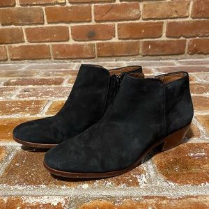 Sam Edelman Black Suede Leather Booties size 6.5